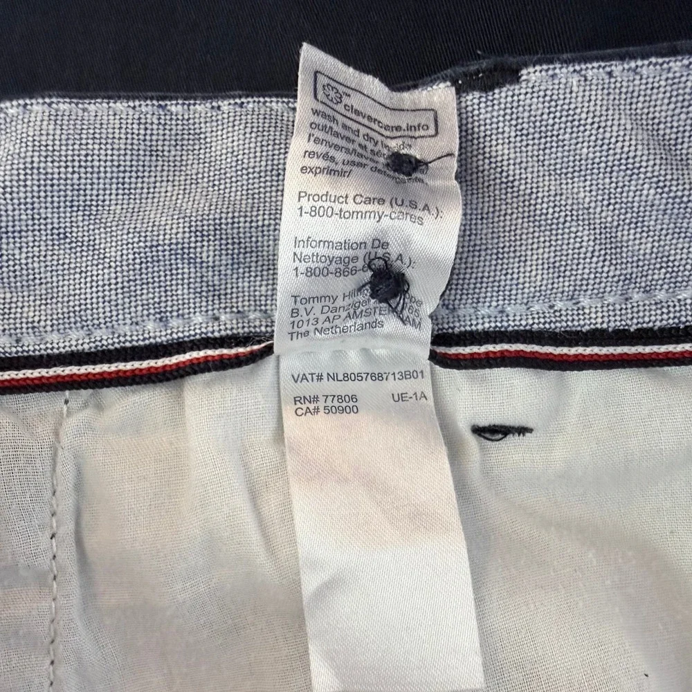 Tommy Hilfiger‎ Mens Regular Fit Stretch Chino Pants Navy Blue 34x30 RN77806
